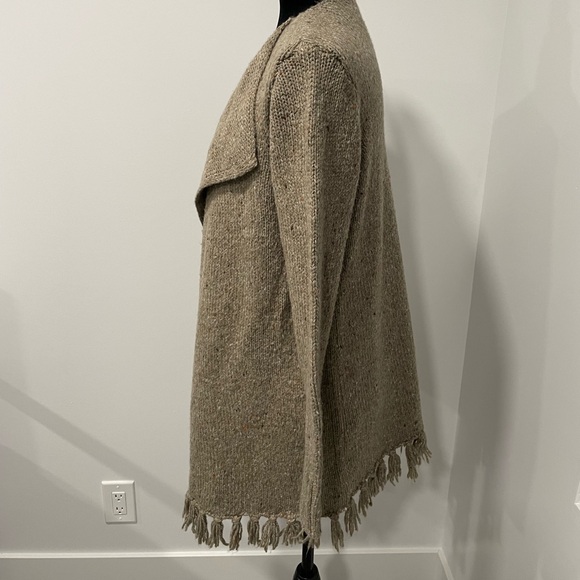 Bass Tan Fringed Long Cardigan - Picture 7 of 12